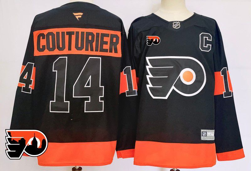 Men Philadelphia Flyers #14 Couturier Black Fanatics 2025 NHL Jersey style 4